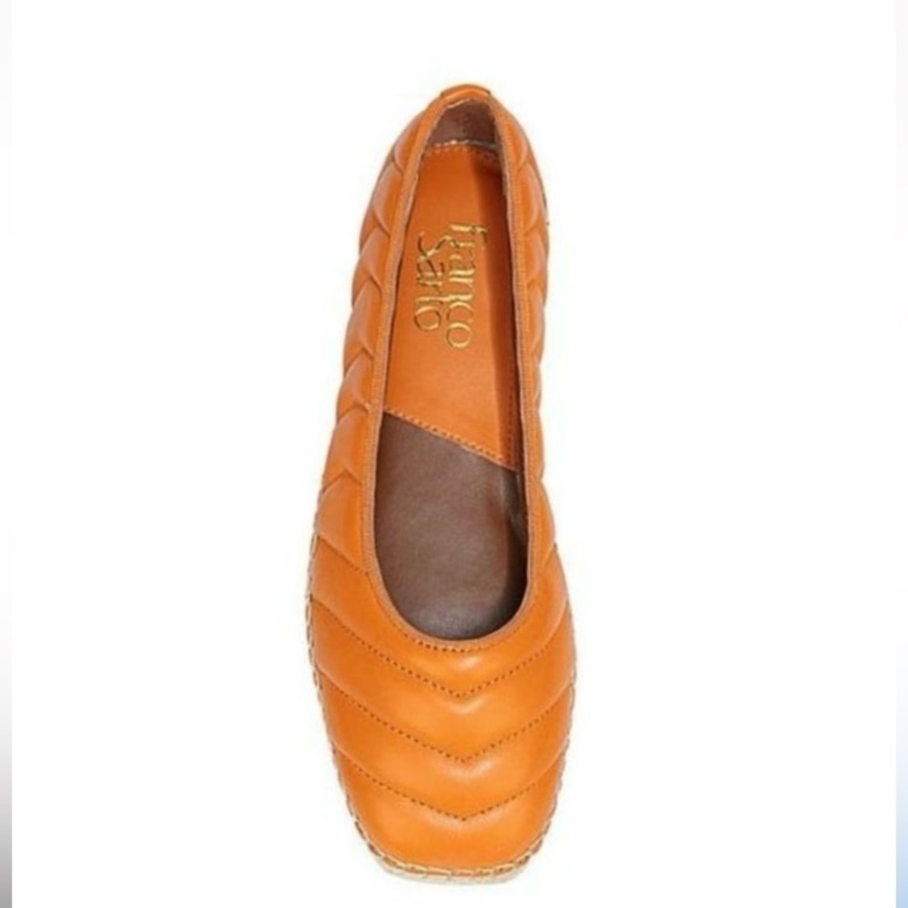 FRANCO SARTO KIYA ESPADRILLE LOAFER SZ 6.5M IN ORANGE LEATHER - Picture 8 of 9